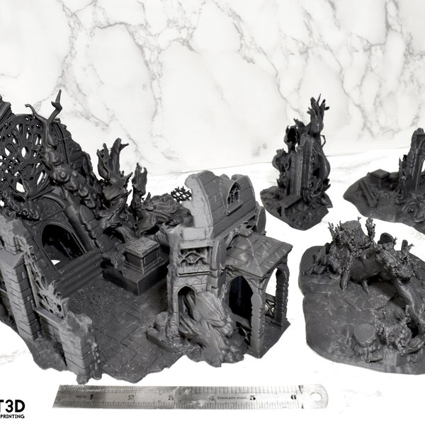 Demonische moerasterreinset - Wargaming-landschap / Dungeons and Dragons / Sci-Fi 3D-geprinte modellen - 28 mm