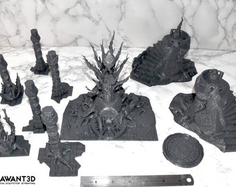 Corrupted Temple Ruins Terrain Set - Wargaming Scenery / Dungeons and Dragons / Sci-Fi 3D Printed Models - 28mm