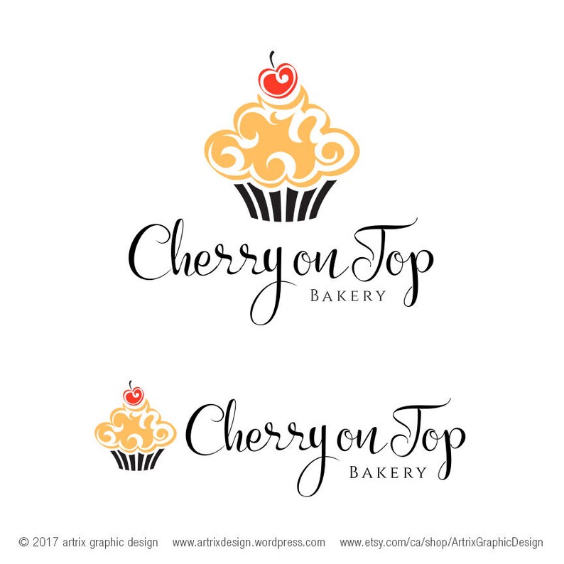 Bakery Logo Cupcake Logo Cake Shop Logo Premade Logo Etsy