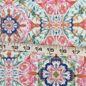 Dripped Pink Tiles – Heavy Denim Fabric Yardage