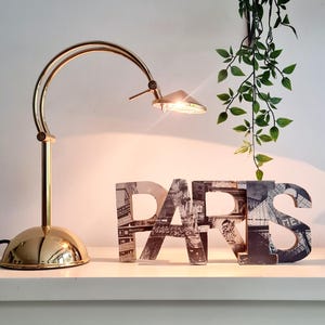 EVALUZ SA Lampe made in SPAIN Tischleuchte vintage Messing postmodern 90s schwenkbar Schreibtischlampe gold selten Büro Schminktisch