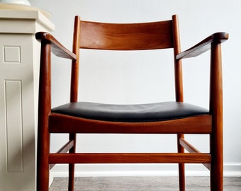 ITALIAN DESIGN Stuhl Teak Armlehnstuhl vintage Skaileder schwarz Büro Schreibtisch Esszimmer Leseecke inspirierts Modell rar