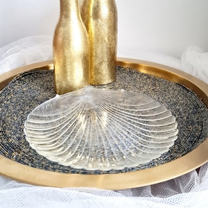 4er-Set ARCOROC muschelförmige Glasschalen vintage Schalen Aufbewahrung Bonbons Schmuck DessertTeller Deko Glas selten made in France