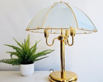 Luminária de mesa vintage Bankamp em latão: luminária de mesa moderna de meados do século