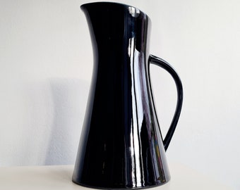 Villeroy & Boch Black Ceramic Pitcher: Mid-Century Modern Luxembourg Design