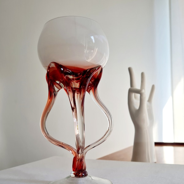 MURANO Glas Teelichthalter Windlicht vintage weiß rot Deko edel venezianische Handwerkskunst made in Italy