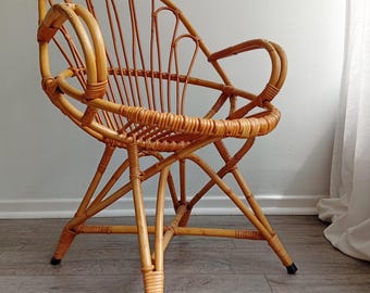 ROHE NOORWOLDE vintage Bambus Boho Sessel Designer DIRK van Sliedregt  made in Holland Rarität mid century Armlehnen Stuhl Einzelstuhl