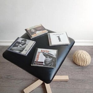 Industrie Werkstatt Hocker Vintage Loft Sternfuß Mid Century 60er 70er schwarz beige image 13