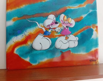 90s DIDDL und DIDDLINA MAUS Pärchen verliebt Pinnwand Magnettafel Memoryboard Blechschild Sammler Deko selten Thomas Goletz made in Germany