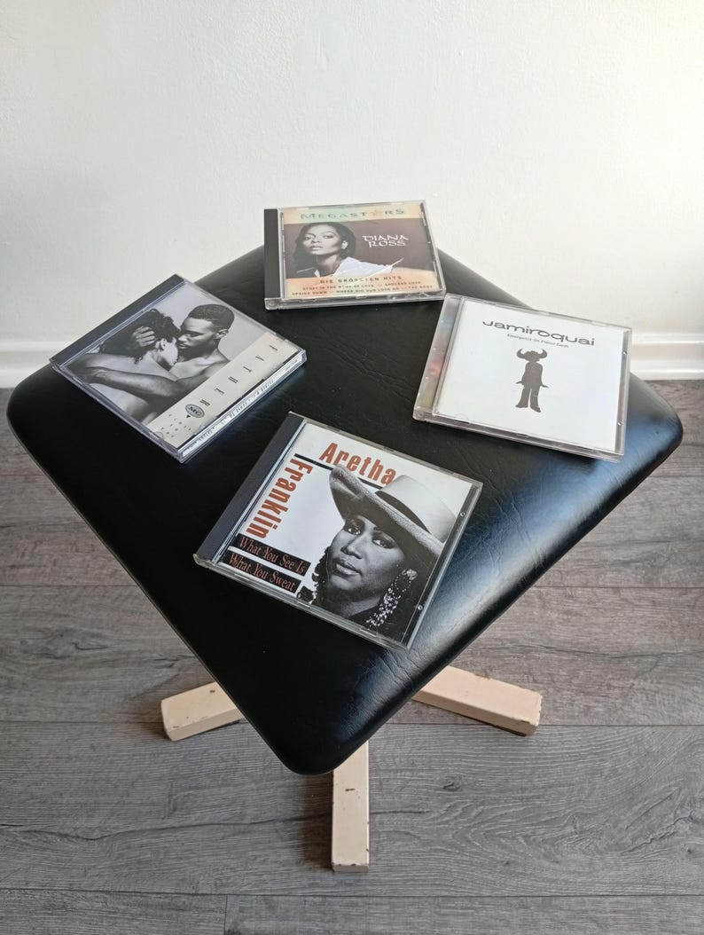 Industrie Werkstatt Hocker Vintage Loft Sternfuß Mid Century 60er 70er schwarz beige image 8