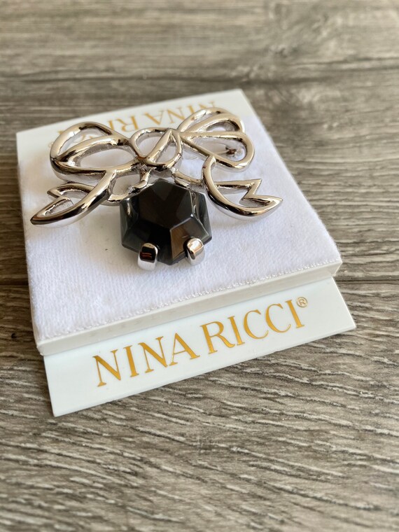 NINA RICCI Brosche Vintage Silber Schleife Zierst… - image 2