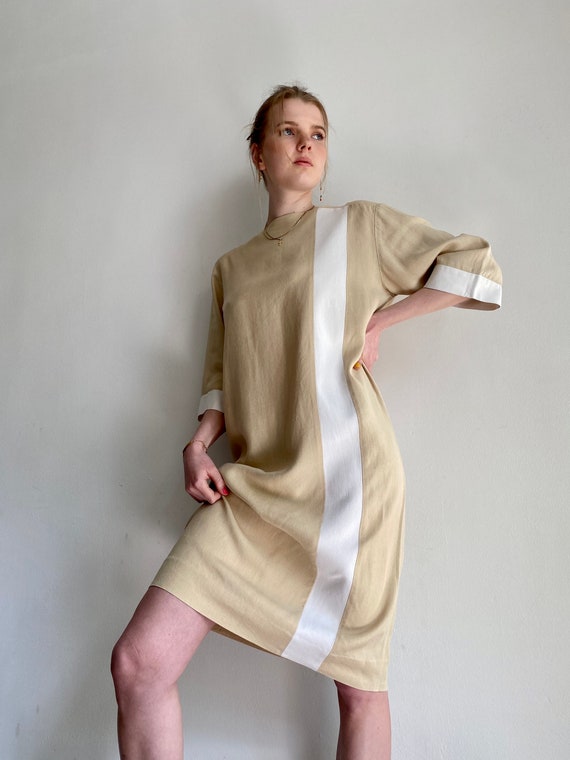 stam Individualiteit Vaderlijk Buy NINA RICCI PARIS Boutique Vintage Kleid Beige Weiß Blogger Online in  India - Etsy