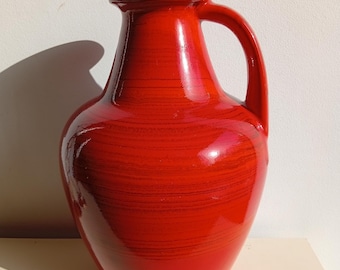 EDUARD BAY XL Vase 67-45 mid century Design Keramik Glasur Deko Bodenvase German Pottery Fat Lava rot 70er Bodenvase made in Germany selten