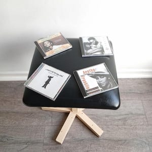 Industrie Werkstatt Hocker Vintage Loft Sternfuß Mid Century 60er 70er schwarz beige image 10