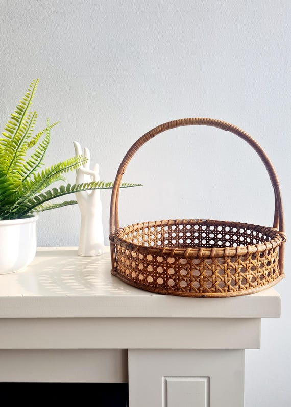 MID CENTURY Geflecht Korb vintage Brotkorb Osterkorb Boho Aufbewahrung Deko selten 60er