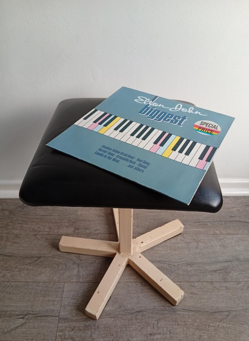 Industrie Werkstatt Hocker Vintage Loft Sternfuß Mid Century 60er 70er schwarz beige image 7