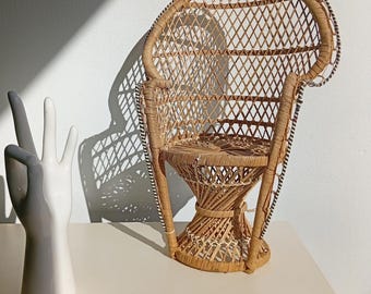 MID CENTURY Rattan Puppen Korbsessel vintage 60er boho Stil Stuhl