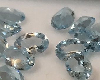 6 x 4mm, Blue Aquamarine-Oval