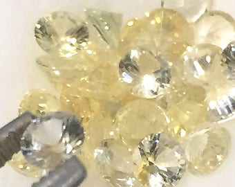 3.5 mm,Ceylon Yellow Sapphire-Round / Diamond Cut