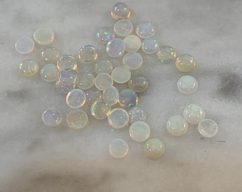 3.0 to 3.50mm, Crystal  Opal Round-Cab