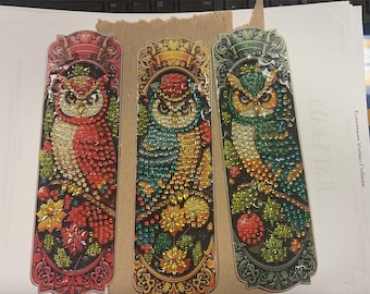 Diamond Art Owl Bookmark
