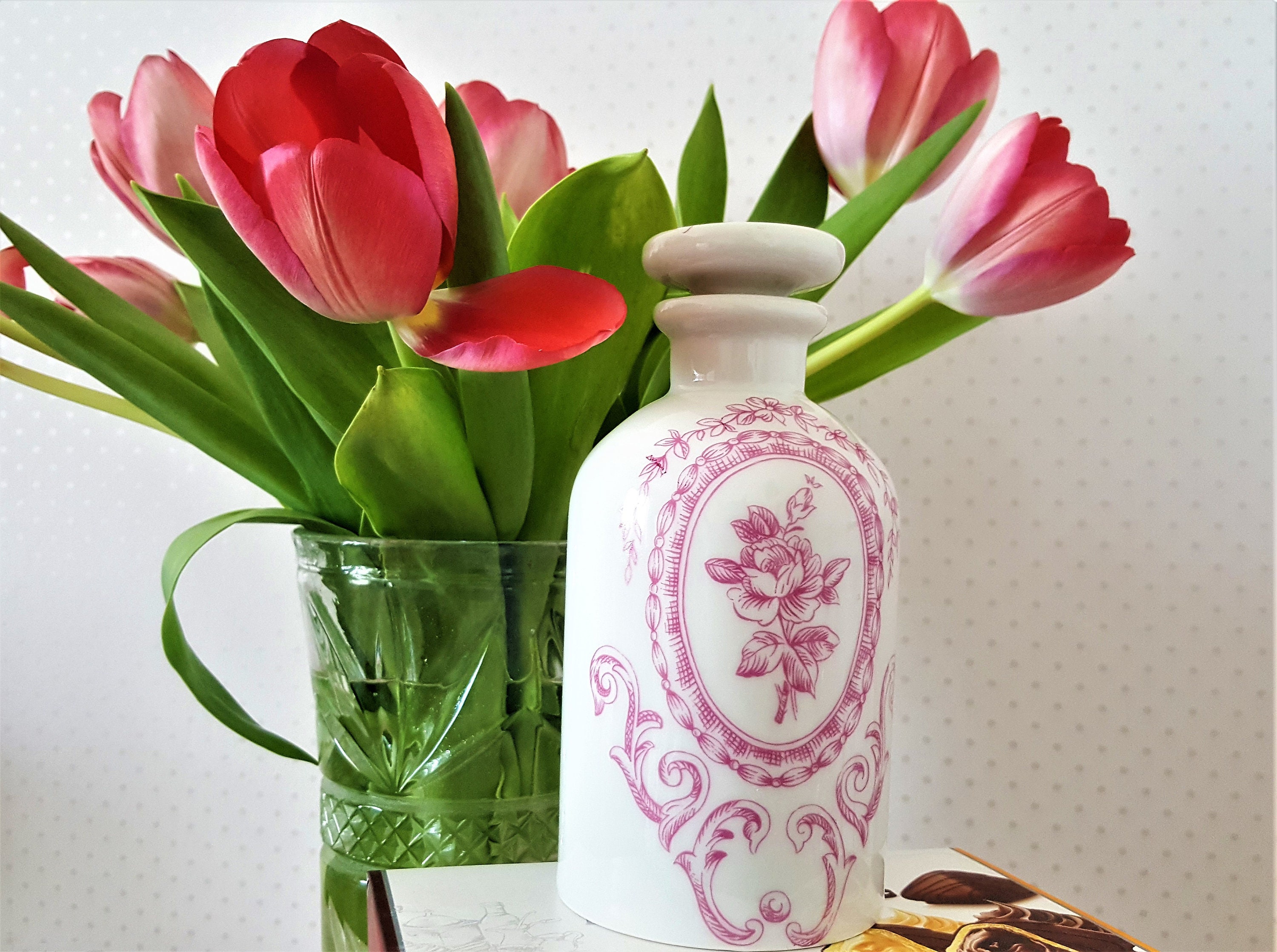 Pretty Vintage Porcelaine Carafe From Paris/ Porcelaine de Paris/ France