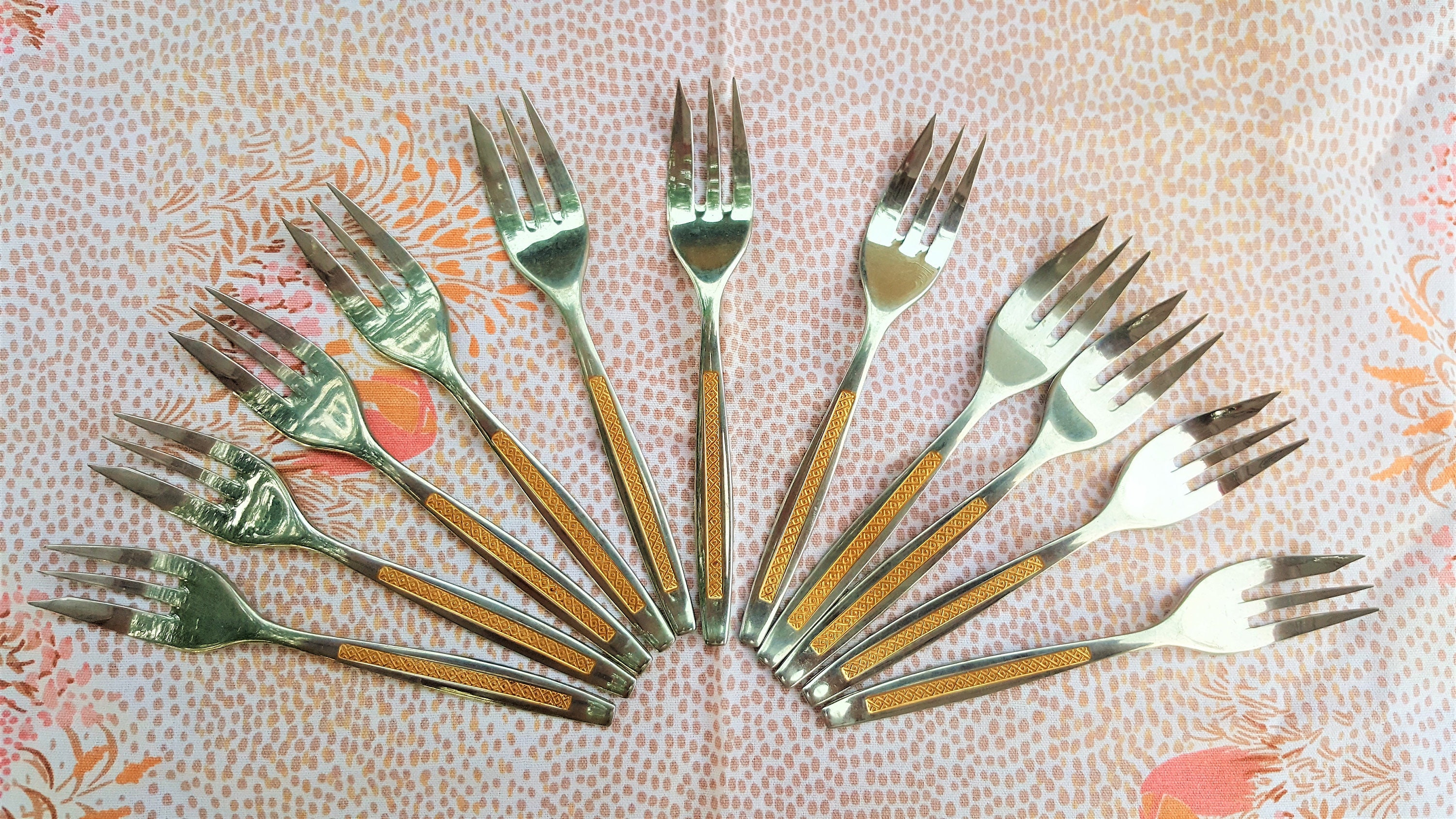 Vintage 18-8 Sms Stainless Steel Pastry Forks Of Sarosil From Germany