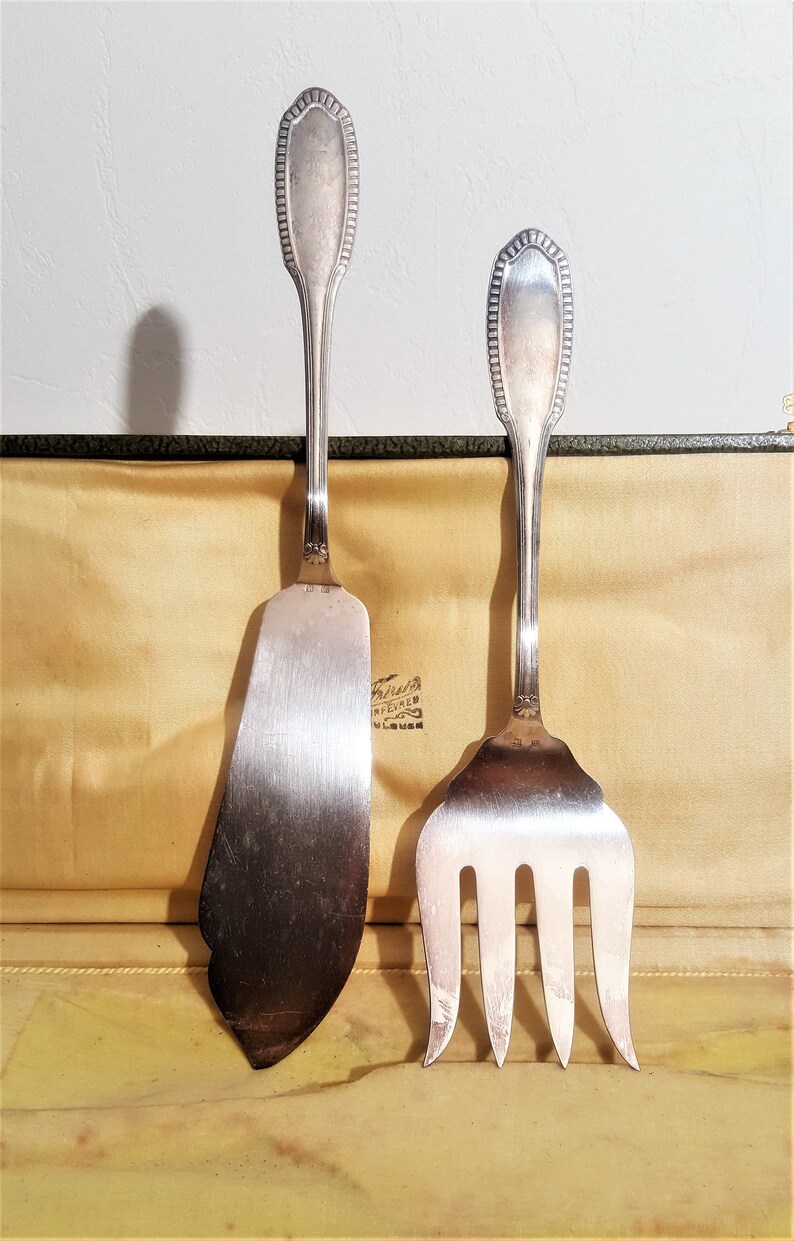 French Antique Fish Server Silver Knife and Fork / Felix Etsy
