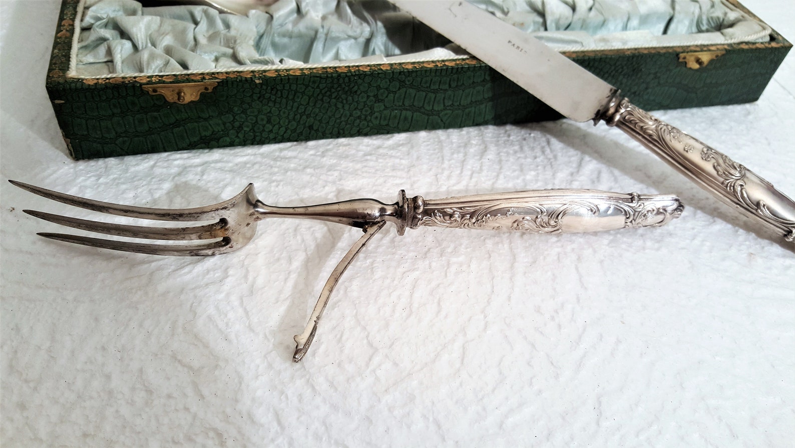 French Antique Silver Ladle Knife and Fork / French Antique Etsy