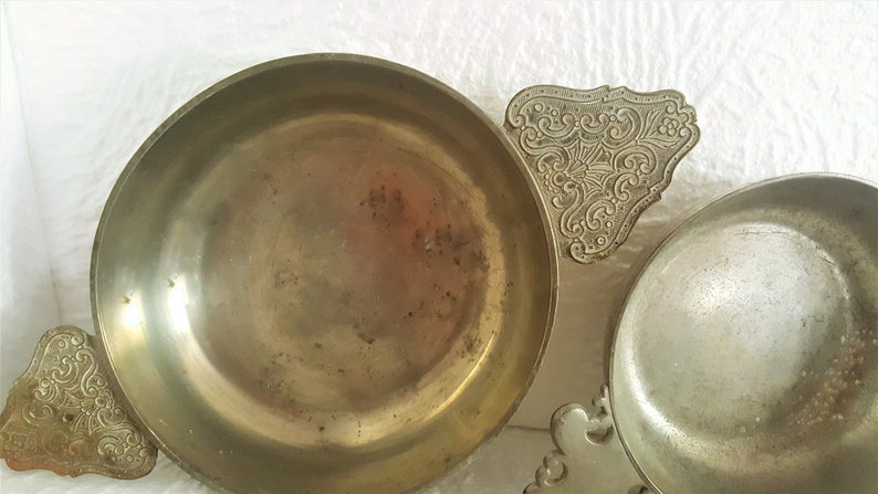 Set Of 5 Ancient Pewter Bowls Etain Bowls Tastevin