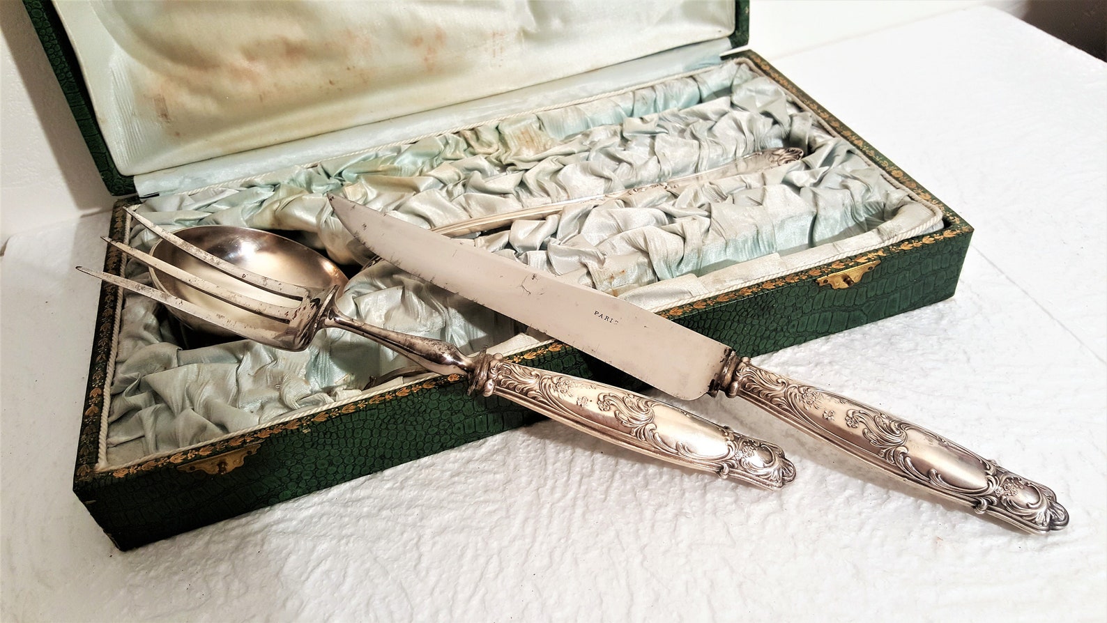 French Antique Silver Ladle Knife and Fork / French Antique Etsy