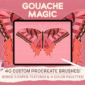 Gouache Magic ~ Procreate Brushes, Palettes & Paper Textures ~ Paint Beautiful Digital iPad Art