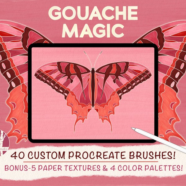 Gouache Magic ~ Procreate Brushes, Palettes & Paper Textures ~ Paint Beautiful Digital iPad Art