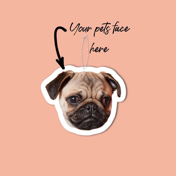 Désodorisant personnalisé pour voiture pour chien - Cadeau photo personnalisé pour animal de compagnie, accessoire de voiture mignon pour amoureux des chiens, Désodorisant parfumé pour la voiture ou la maison, Désodorisant pour chien