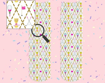 Calcetines de golf // Calcetines con palos de golf // Calcetines con estampado de premios de golf // Calcetines de golf rosas // Calcetines de golf azules // Regalos para golfistas