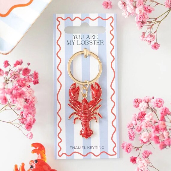 Lobster Keyring || Valentines Day Gift || Red Enamel Keyring || Partner Present Ideas