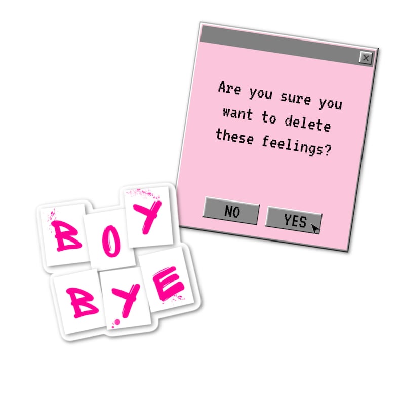 Download Boy Bye Vinyl Sticker Deleted Feelings Sticker Single | Etsy