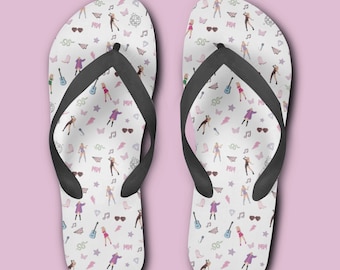 Taylor Inspired Icons Flip Flops