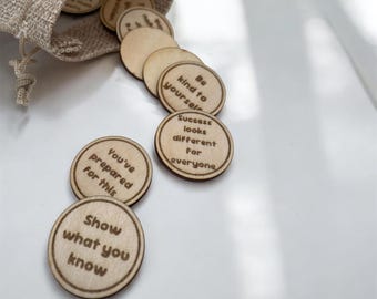 GCSE Encouragement Tokens, Exam Motivation Gift, Student Revision Support, Exam Stress Relief, Study Tokens, Positive Affirmations UK