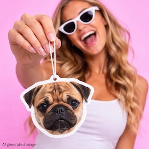 Custom Dog Car Air Freshener – Personalized Pet Photo Gift, Cute Dog Lover Car Accessory, Scented Air Freshie for Car or Home, Dog Freshener image 3