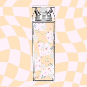 Cottage Core Milk Carton Water Bottle
