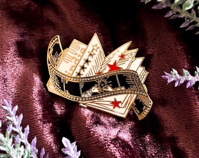 Film Book Stack Enamel Pin | Movie Lover Gift