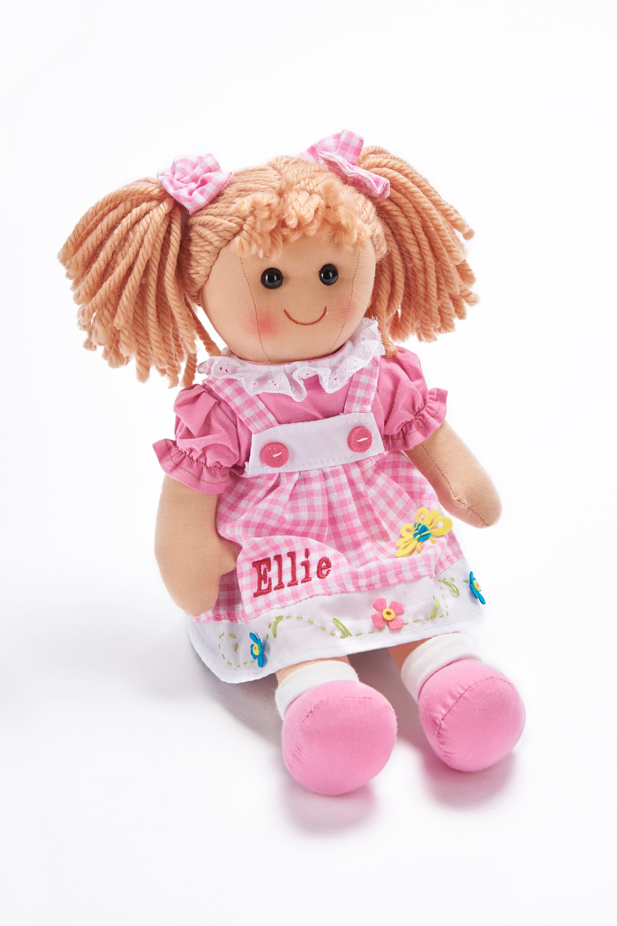 Personalised Rag Doll, My First Soft Baby Doll Toy, Girls Gingham