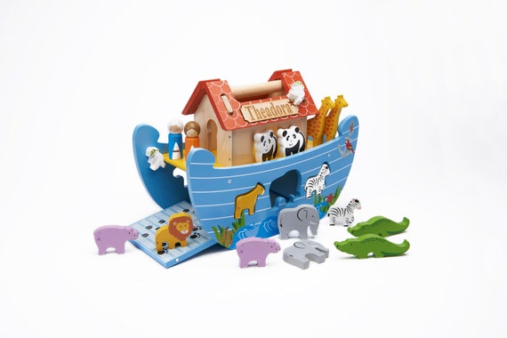 Personalised Wooden Noah s Ark Educational Bible Story Gift