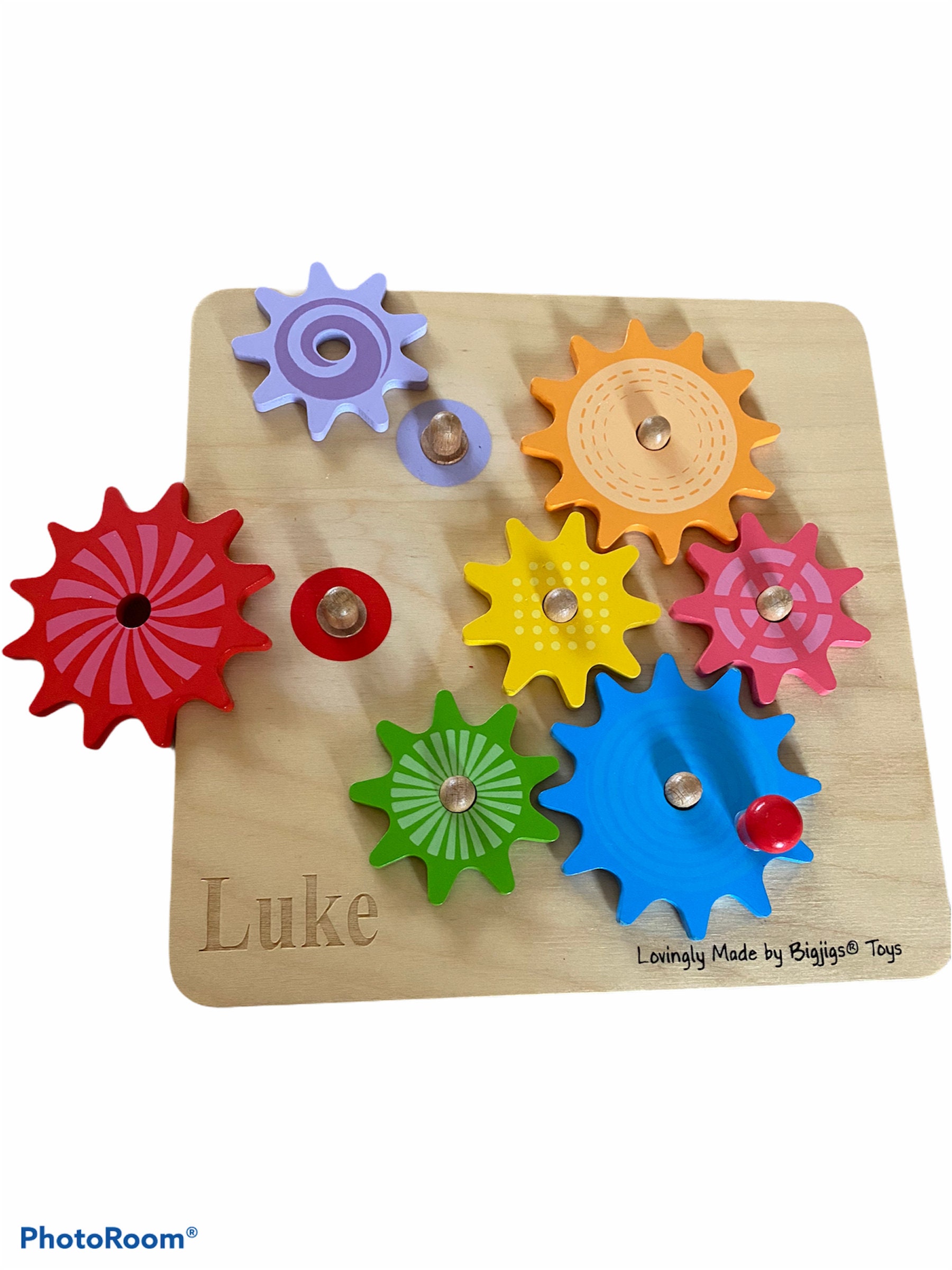 Personalised Wooden Cog Puzzle Spinning Gears and Cogs Etsy