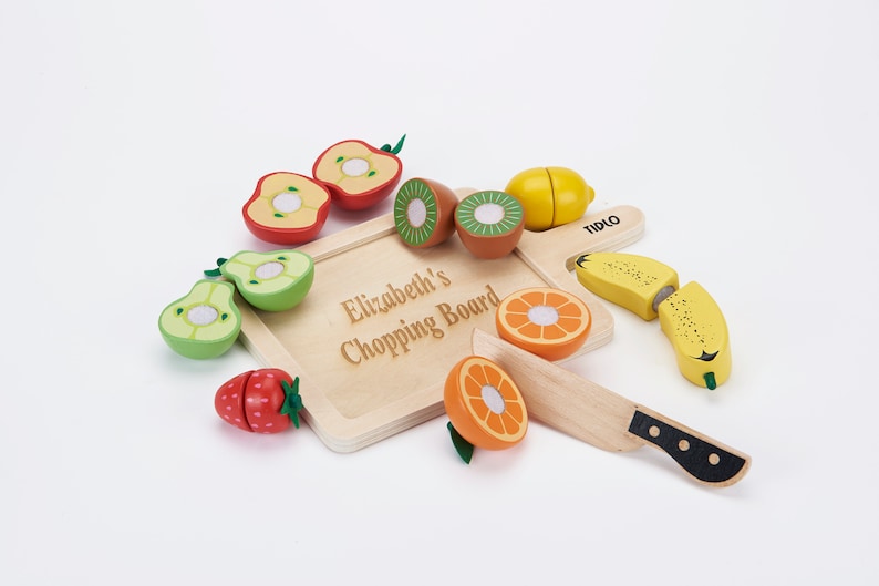 Personalised Wooden Chopping Fruit & Board Gift Set Etsy UK