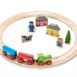 Personalised Wooden Train, My First Train Set, Toy Train Tracks Compatible With Brio Railway, Traditional Toy Gift for Kids UK.