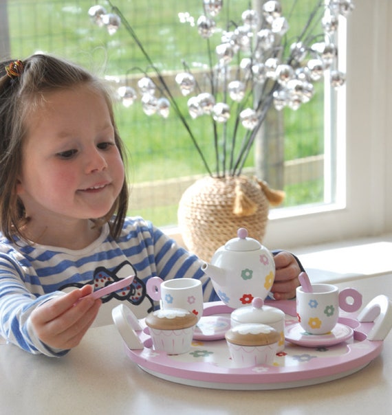 personalised wooden tea set