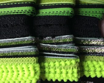 Halloween “Green Witch” coordinating ribbon/trim 3 pack
