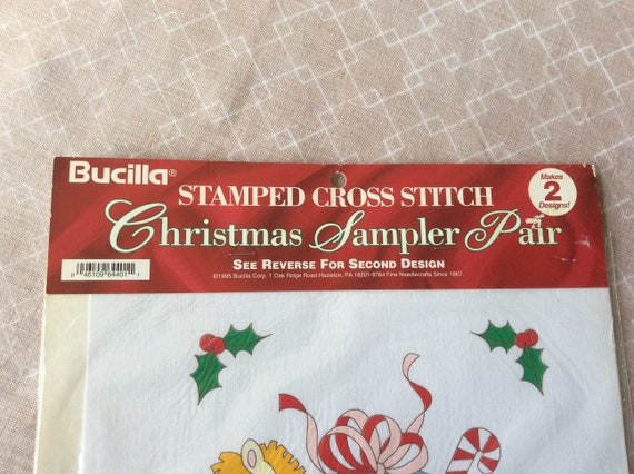 2 New Vintage Christmas Stocking Cross Stitch Kits Dimensions 1995 Bucilla  1998
